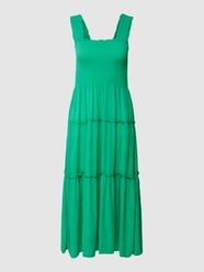 Knielanges Kleid aus Viskose in Smok-Optik Modell 'MENNY' von Vero Moda Grün - 29