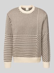 Sweter wełniany o kroju regular fit z okrągłym dekoltem od CK Calvin Klein - 40