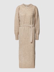 Midi-jurk in gebreide look, model 'Jordan' van ICHI Wit - 20