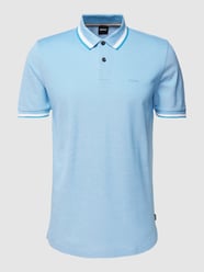 Poloshirt mit Label-Stitching Modell 'Parlay' von BOSS Blau - 45