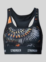 Bustier mit elastischem Bund und Label-Details von Stronger Schwarz - 13