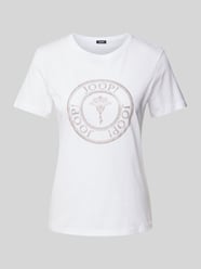 T-Shirt mit Strasssteinbesatz von JOOP! Weiß - 4