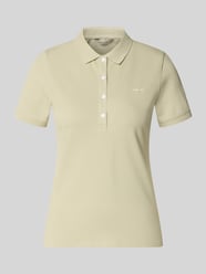 slim fit poloshirt met labelstitching van GANT Beige - 10