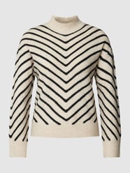 Strickpullover mit Streifenmuster Modell 'DIEGO' von Mango Beige - 2