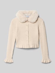 Strickjacke mit Kunstfellbesatz von Mayoral Beige - 7