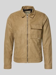 Jack in leerlook met borstzak, model 'HELGER' van Blend Beige - 4