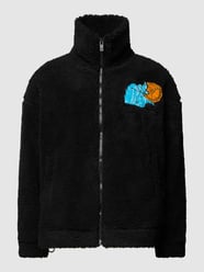 Sweatjacke mit Motiv-Stitching von CARLO COLUCCI Schwarz - 8