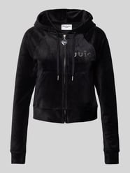 Sweatjacke mit Label-Strasssteinbesatz Modell 'MADISON' von Juicy Couture Schwarz - 8