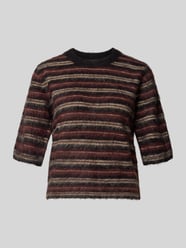 Slim Fit gebreide pullover met streepmotief van OPUS Bordeaux - 10