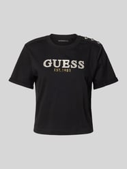 Kort T-shirt met labelprint van Guess - 39