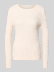 Slim Fit Strickpullover mit Zopfmuster von Christian Berg Woman Pink - 38