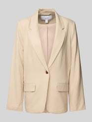 Regular Fit Blazer aus Leinen-Viskose-Mix mit Pattentaschen von Vila Beige - 46