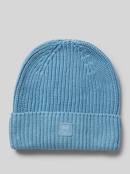 Beanie mit Umschlag und Label-Patch von Knowledge Cotton Apparel Blau - 9