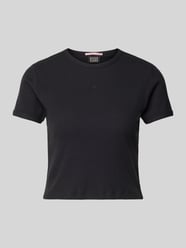 T-shirt o krótkim kroju z prążkowanym okrągłym dekoltem od Scotch & Soda - 11