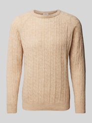 Strickpullover mit gerippten Abschlüssen von Lindbergh Beige - 12