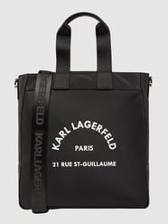 Torba tote z gumowanym logo od Karl Lagerfeld Czarny - 48