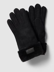 Handschuhe aus Lammfell mit Label-Patch von UGG Schwarz - 2