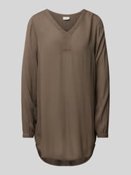 Blusenshirt aus Viskose mit V-Ausschnitt Modell 'Amber' von Kaffe Braun - 7