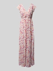Maxikleid mit Volants und Taillenband von Jake*s Cocktail Orange - 4