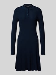 Polokleid mit Strukturmuster Modell 'RAYON CABLE' von Tommy Hilfiger Blau - 7