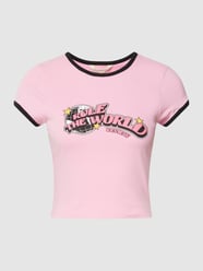 Cropped T-Shirt mit Statement-Print von REVIEW Rosa - 34