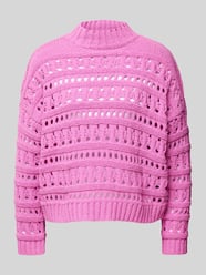 Pullover met ajourpatroon, model 'LEAH' van Only Fuchsia - 42