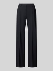 Spodnie o kroju slim fit z mieszanki żywej wełny i elastanu z kantami od windsor. - 1