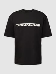 Oversized T-Shirt mit Label-Stitching Modell 'MANOR' von Pegador Schwarz - 34