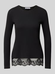 Regular fit shirt met lange mouwen met kant van MORE & MORE - 5