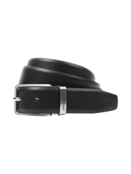 Ledergürtel mit Dornschließe aus Metall von Pierre Cardin Grau / Schwarz - 34