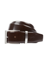 Skórzany pasek z metalową szlufką od Pierre Cardin Brązowy - 32