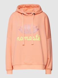 Hoodie met strass-steentjes, model 'NAMASTE' van miss goodlife Oranje - 14