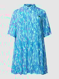 PLUS SIZE mini-jurk met overhemdkraag, model 'PSYCHEDELIC' van Tommy Jeans Curve Blauw / turquoise - 30