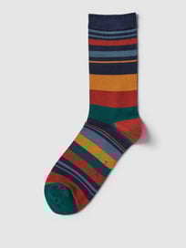 Sokken met streepmotief, model 'maddock' van Thought Blauw / turquoise - 23