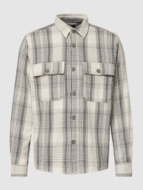 Freizeithemd mit Allover-Muster Modell 'SCOTT' von Only & Sons Grau / Schwarz - 16