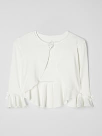 Cropped Longsleeve mit Volantsaum von Monny Weiß - 14