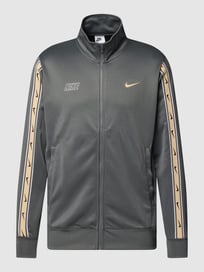 Sweatjacke mit Reißverschluss und Zierleisten von Nike Grau / Schwarz - 46