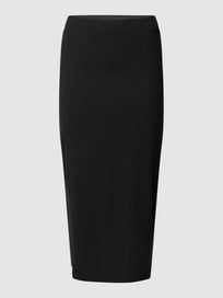 Midirok met structuurmotief, model 'KYLIE' van Pieces Grijs / zwart - 38