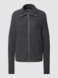 Strickjacke mit Zweiwege-Reißverschluss von Christian Berg Woman Grau / Schwarz - 41