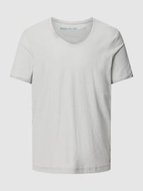 T-Shirt mit geripptem Rundhalsausschnitt von MCNEAL Grau / Schwarz - 5