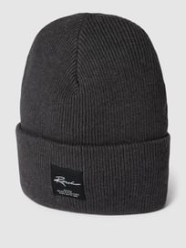 Beanie mit Label-Patch von REVIEW Grau / Schwarz - 37
