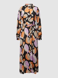 Overhemdjurk met bloemenmotief, model 'Obina' van Kaffe Grijs / zwart - 35