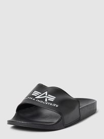 Slides mit Label-Details von Alpha Industries Grau / Schwarz - 28