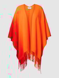 Gebreide cape met franjes, model 'AVIVA' van Kujten Oranje - 28