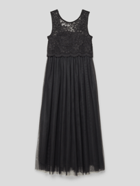 Kleid mit Spitzenbesatz von Happy Girls Grau / Schwarz - 45