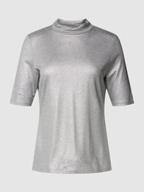 T-Shirt in schimmerndem Design von comma Grau / Schwarz - 8