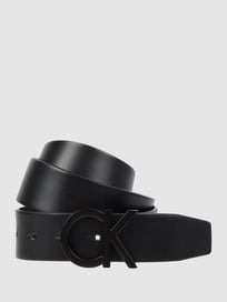 Ledergürtel mit Logo-Schließe von CK Calvin Klein Grau / Schwarz - 39