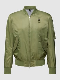 Bomberjacke mit Label-Detail Modell 'GIUBBINI CORTI SFODERATO' von Blauer Usa Grün - 36