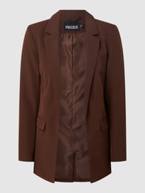 Blazer met reverskraag, model 'Bossy' van Pieces Bruin - 4