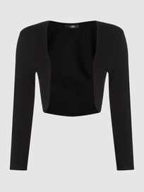 Bolero met opengewerkte voorkant  van V.M. Grijs / zwart - 25
